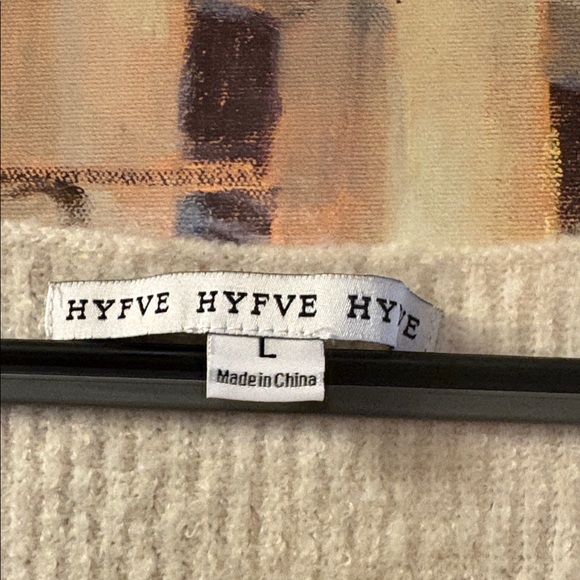 HYFVE Cream Oversized V-Neck Sweater | Drop Shoulder Tunic Pullover - Picture 3 of 5